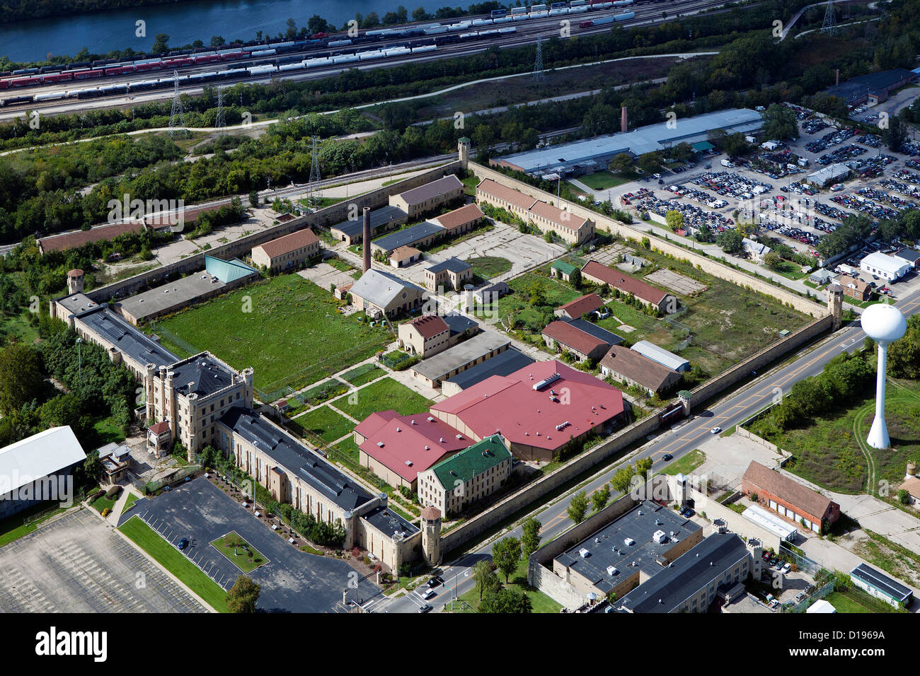 aerial photograph Joliet Correctional Center, Joliet, Illinois Stock Photo