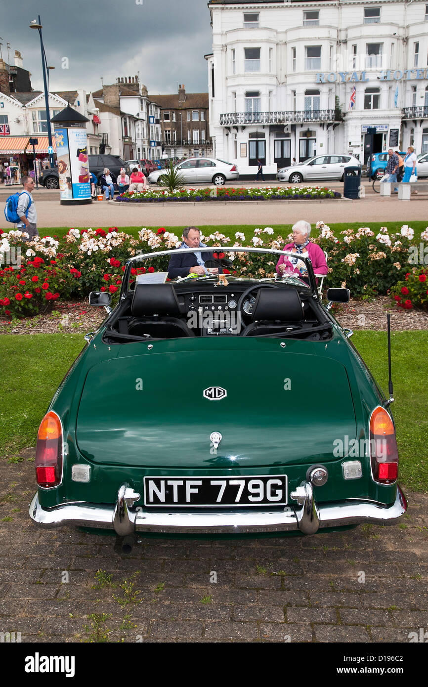 1969 MG B V8 Roadster at Centre 81 Classic Car Show on Marine Parade in Great Yarmouth Stock Photo