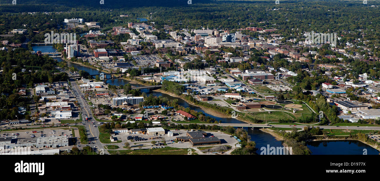 aerial photograph Iowa City, Iowa Stock Photo