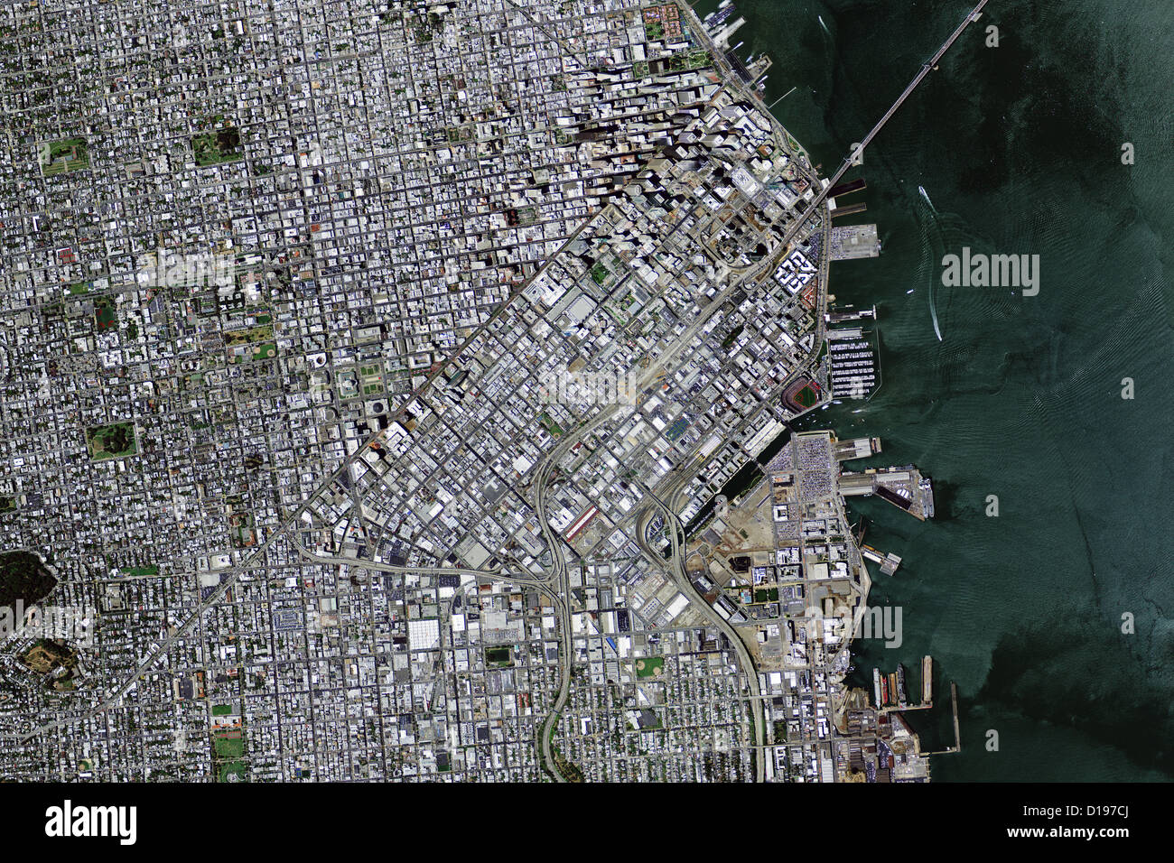 aerial map view above San Francisco California Stock Photo