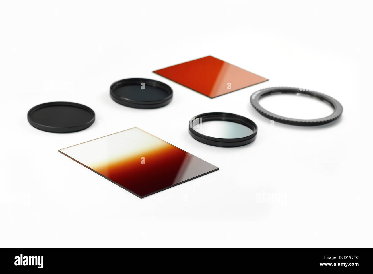 Various photographic filters on white background Stock Photo Alamy