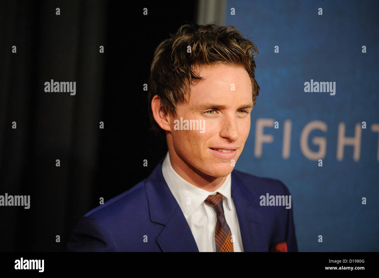 New York City, USA, 10 December, 2012. Eddie Redmayne attends the New York premiere of 'Les Miserables' at The Ziegfeld Theater in Manhattan. Stock Photo