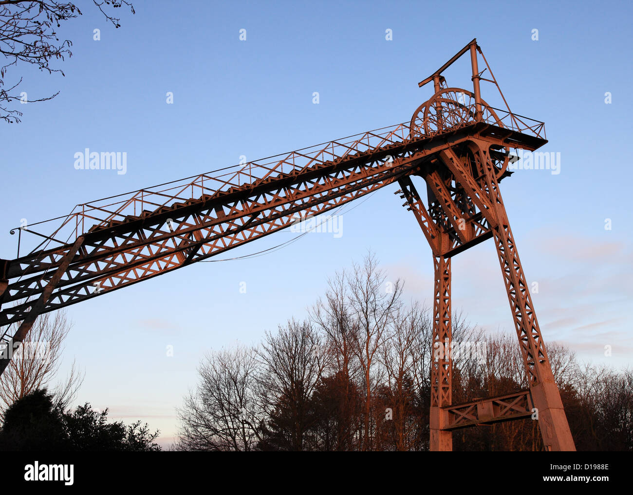 The winding gear or headgear at Washington F pit museum, north east England, UK Stock Photo
