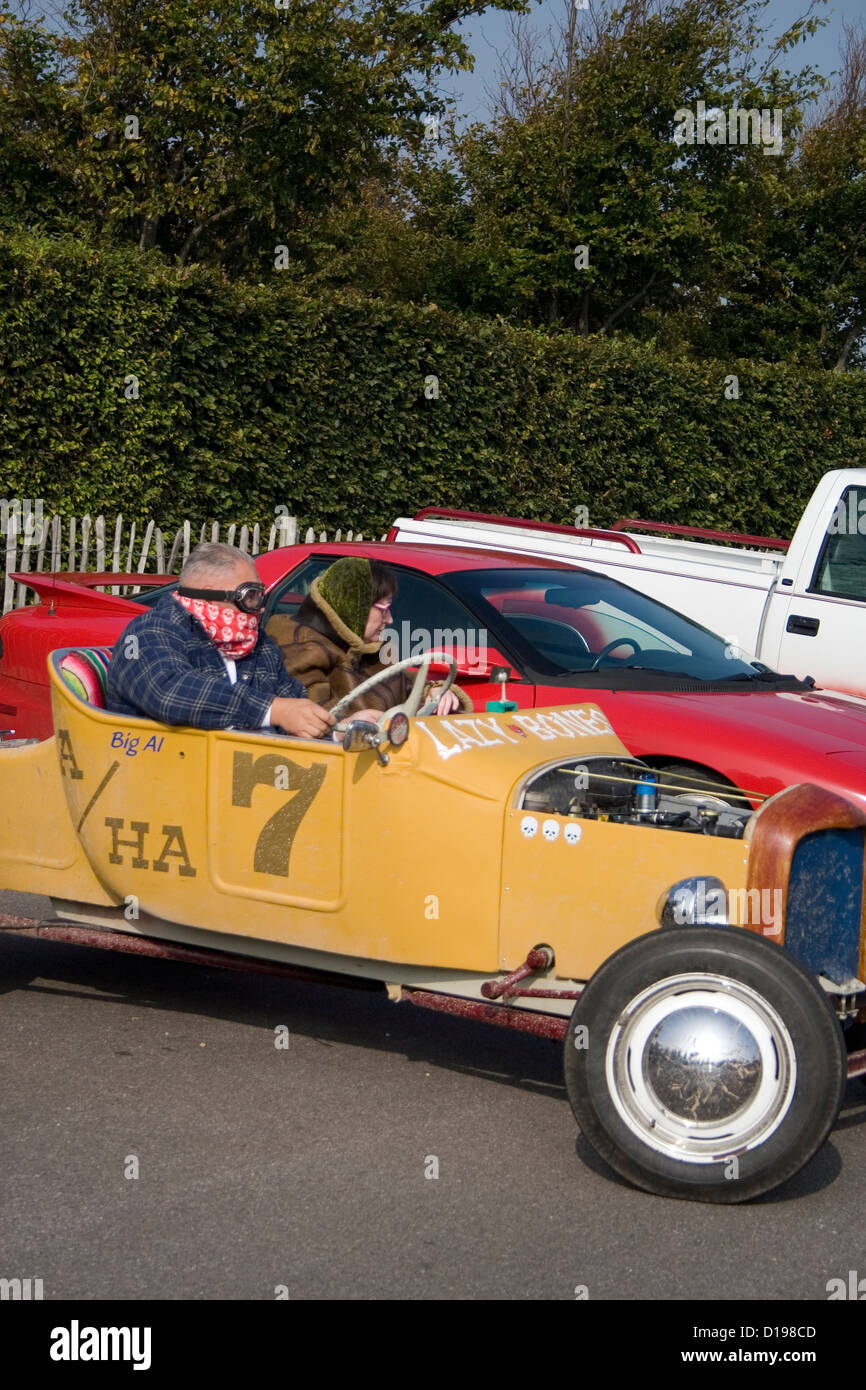 American customized hot rod cars leaving a car show Stock Photo Alamy