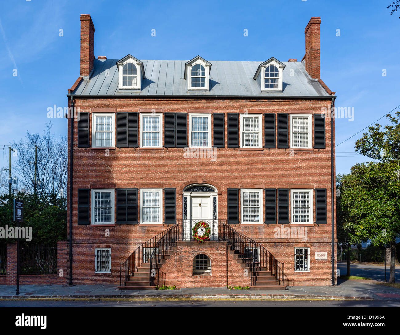 The historic Isiah Davenport House on East State Street, Columbia Square, Savannah, Georgia, USA Stock Photo