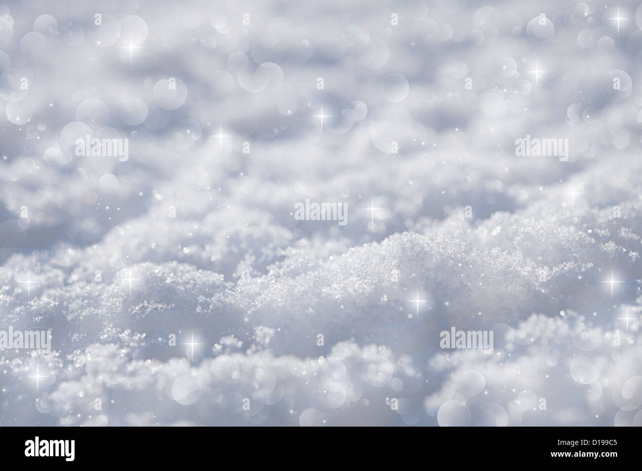 effective blue snow background, very tiny focus Stock Photo