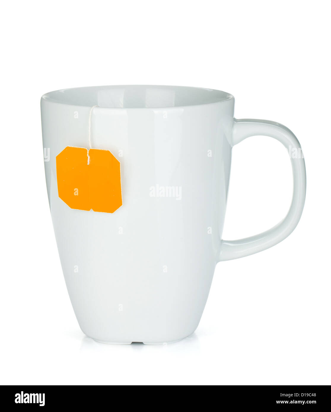 White tea cup with teabag. Isolated on white background Stock Photo Alamy