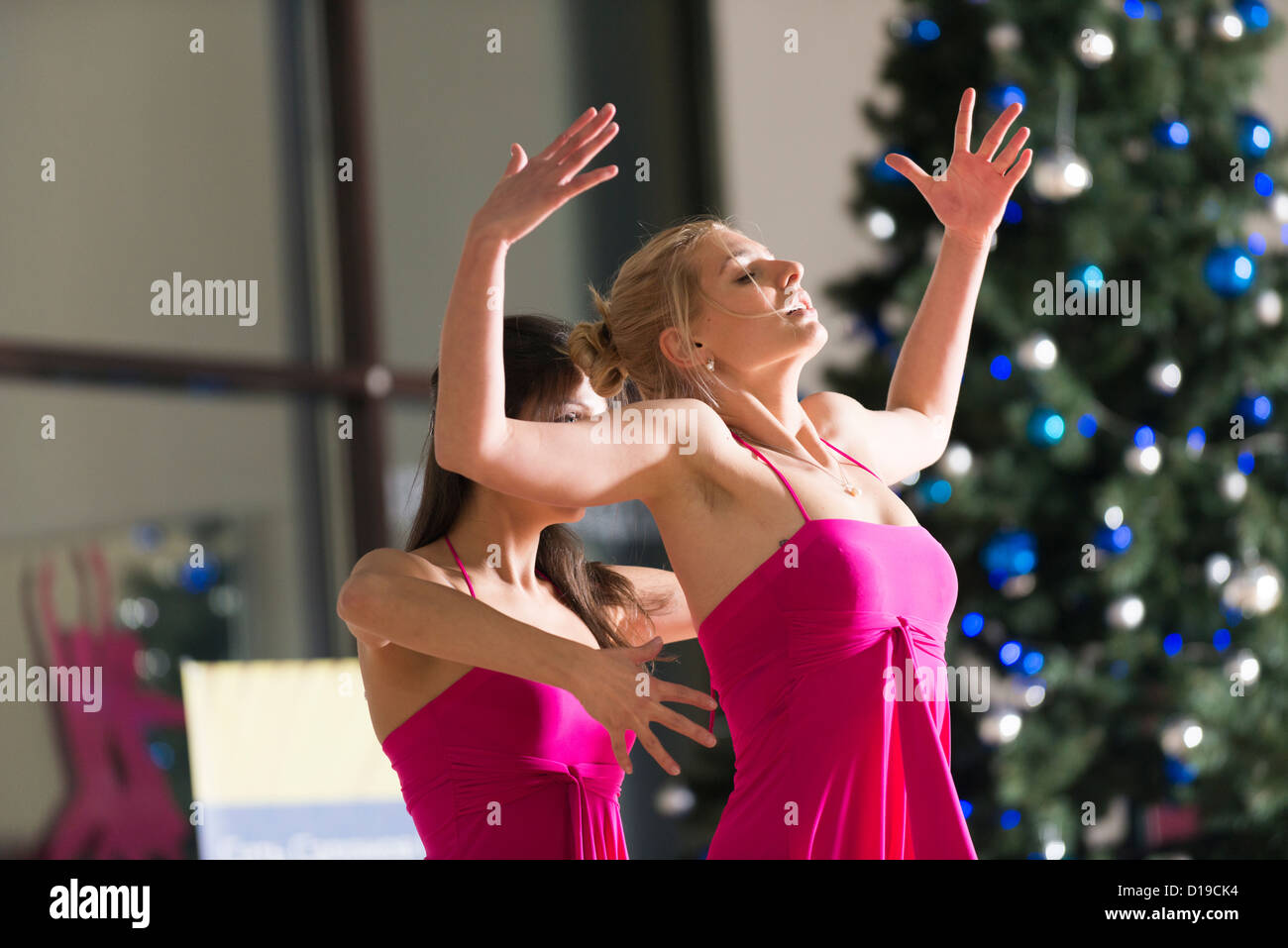 dance dancer dancing competition local club health wellness fitness gym studio duo Stock Photo
