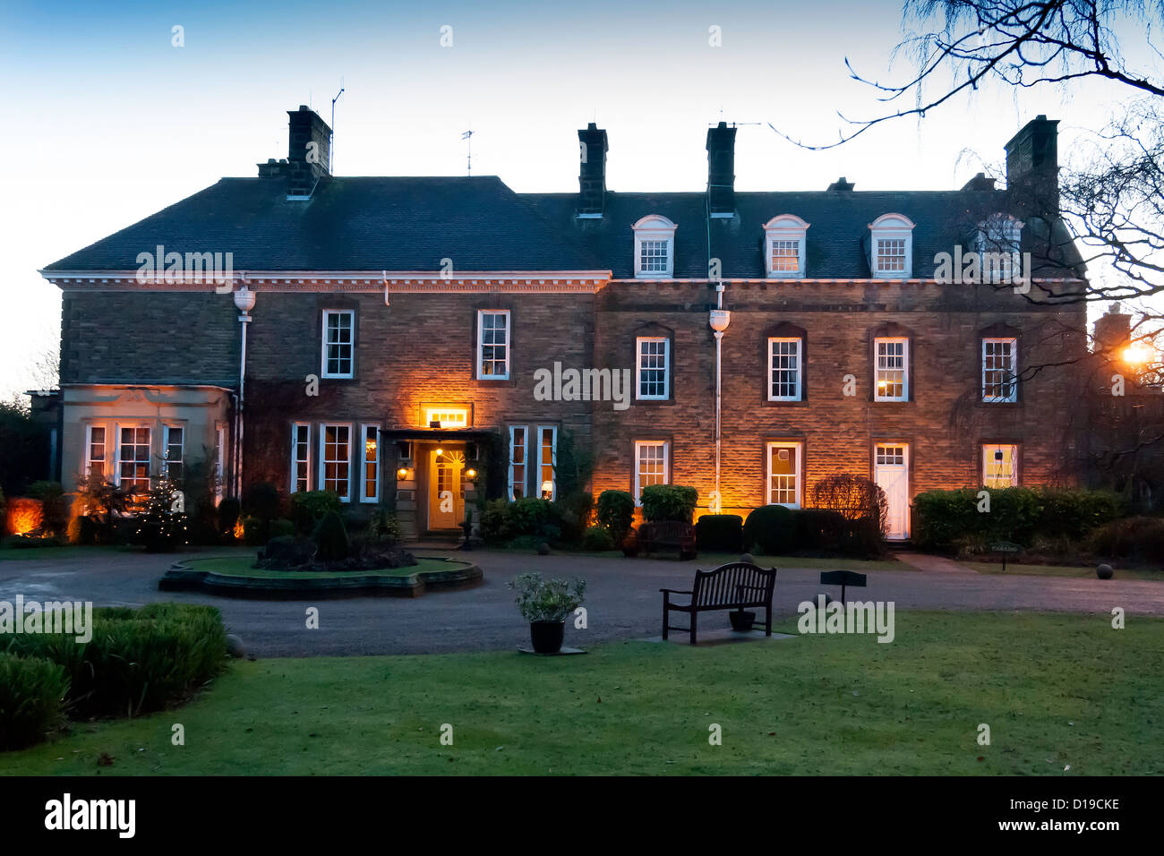 Judges Hotel at Kirklevington Hall Yarm Cleveland former Residence for Judges attending the local Assize Courts in evening light Stock Photo