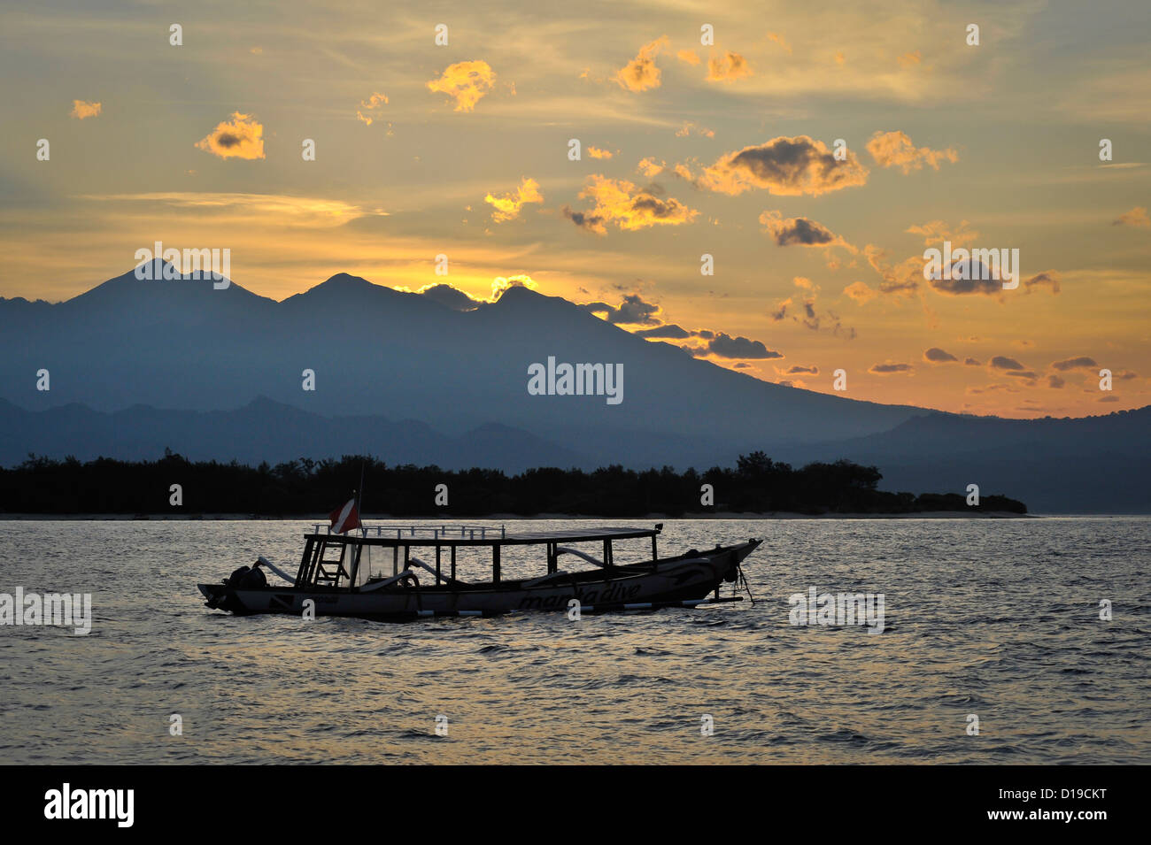 Sunrise in Gili Trawangan, indonesia Stock Photo