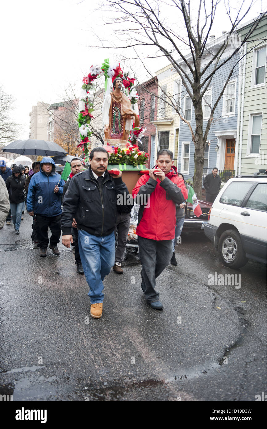 Festival of the Virgin of Guadalupe, the patron Saint of Mexico, Park Slope, 2012. Stock Photo