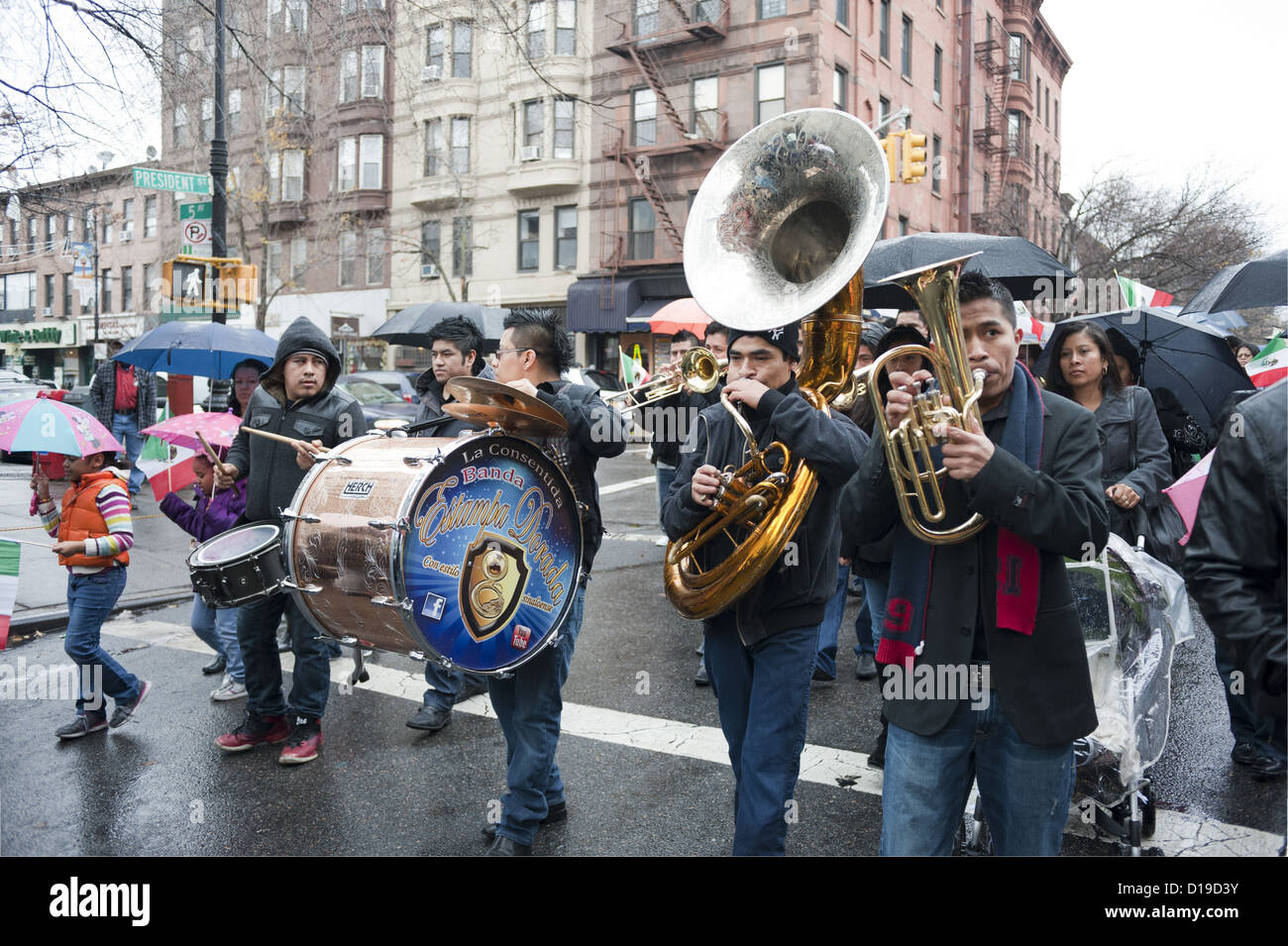 Festival of the Virgin of Guadalupe, the patron Saint of Mexico, in Park Slope, 2012. Stock Photo