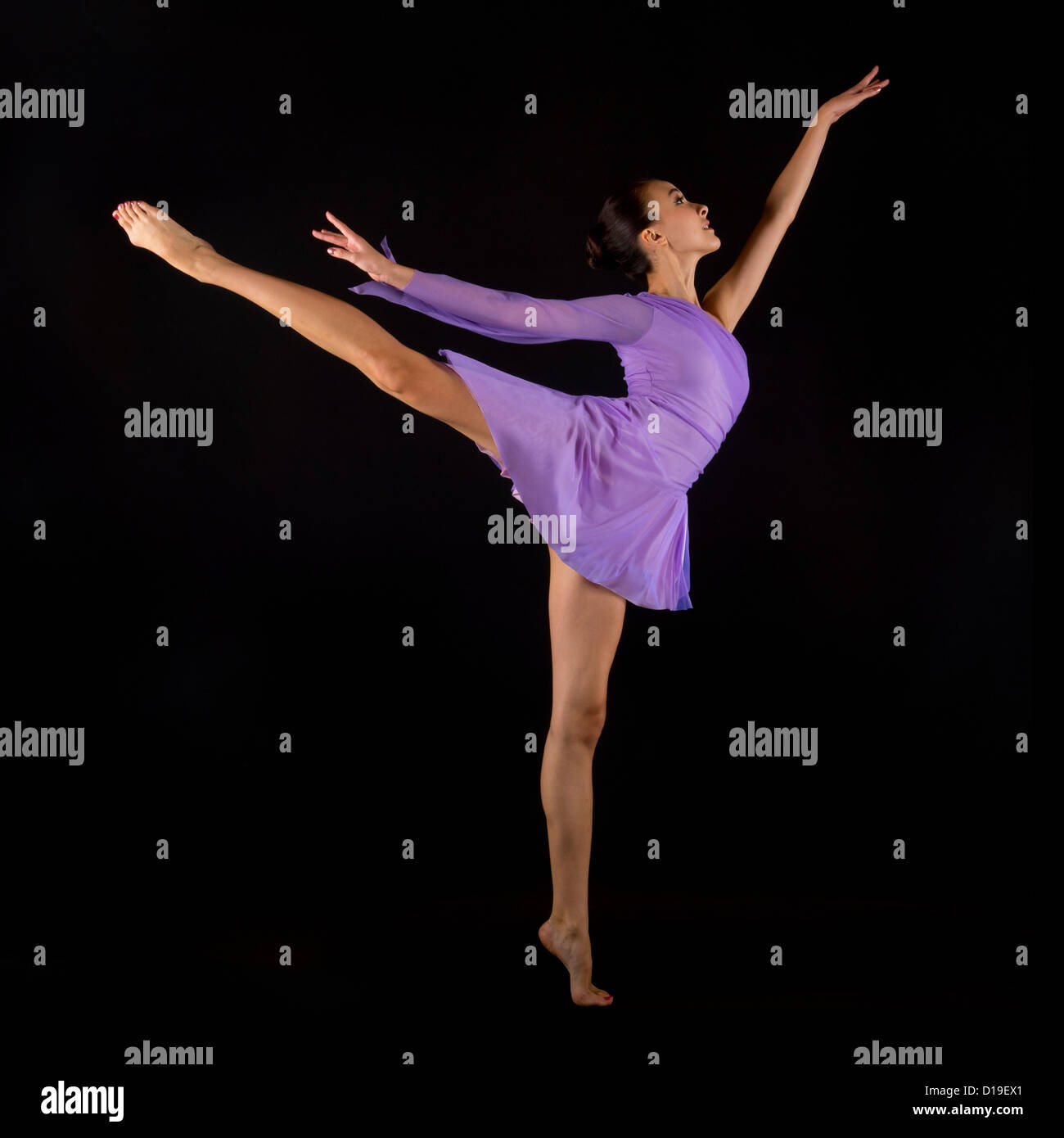 Ballerina standing on one leg Stock Photo Alamy