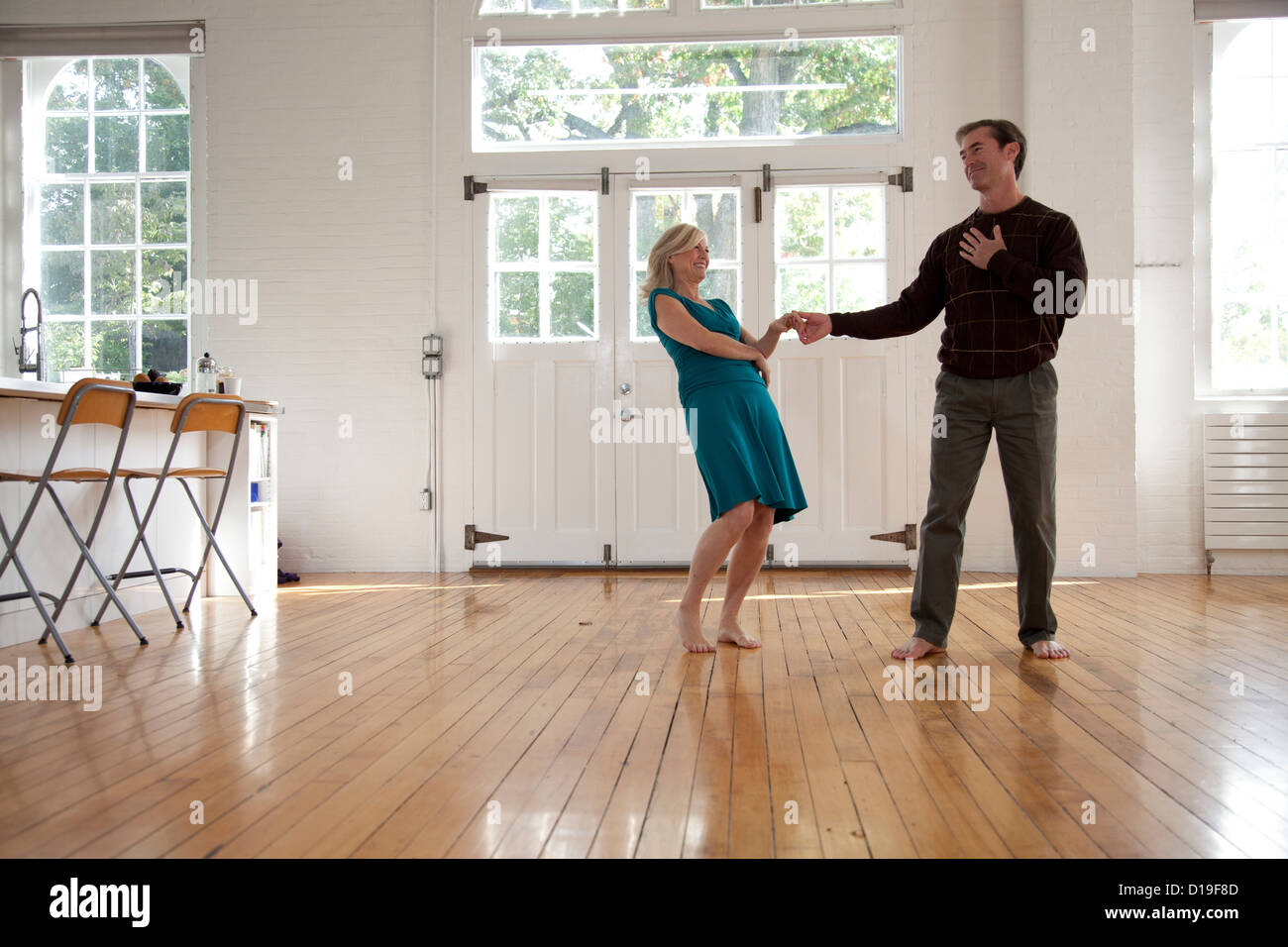 Couple Dancing In Dance Studio Stock Photo 52455325 Alamy