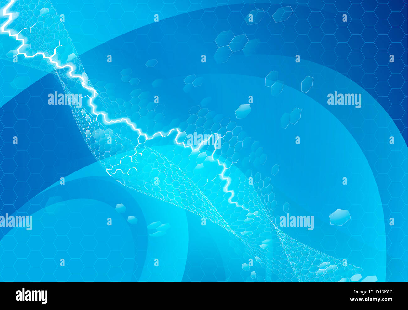 An abstract corporate style blue background with lightning strike and ...