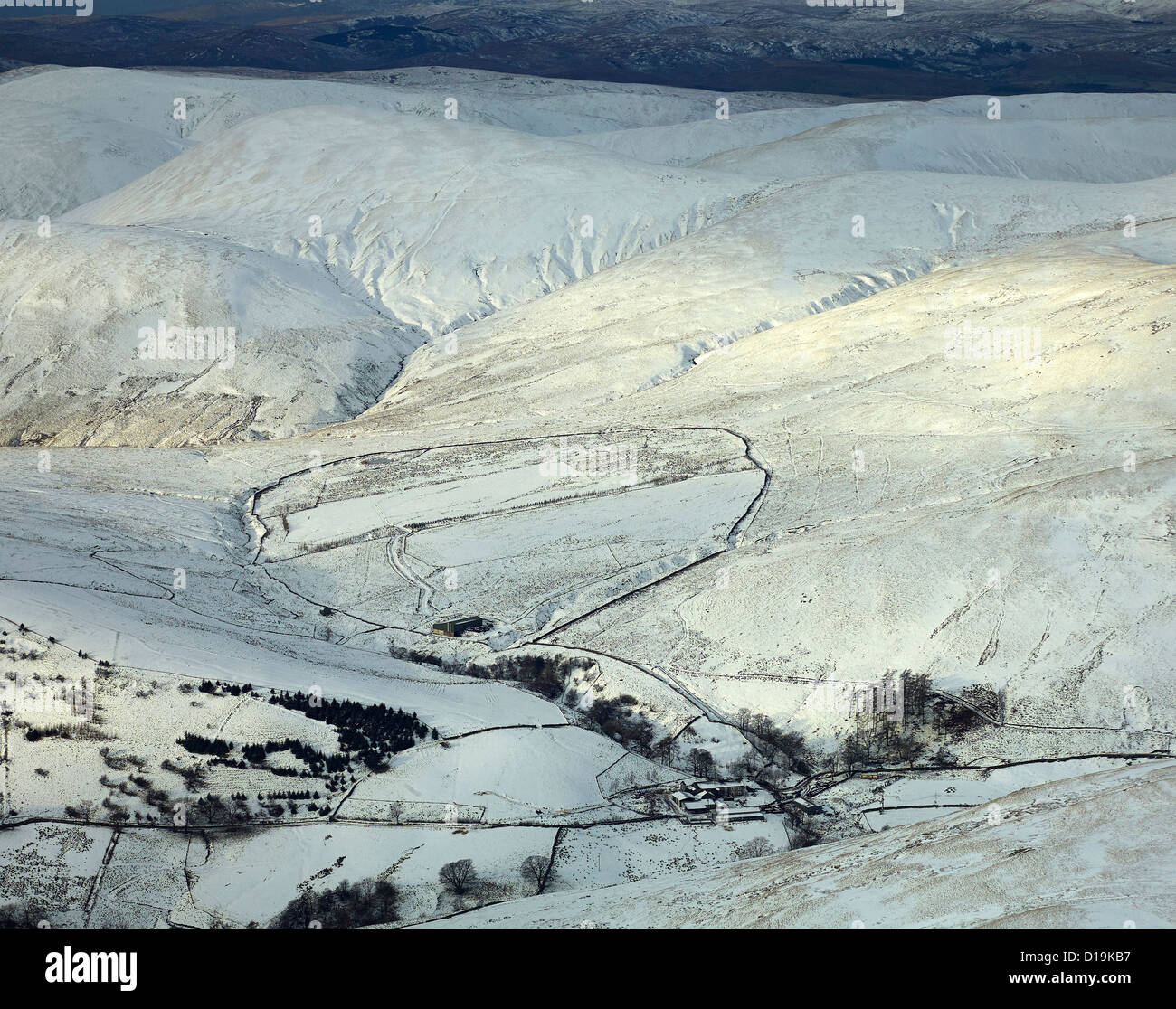 Snow covered Howgill Fells, Cumbria, North West England, UK Stock Photo