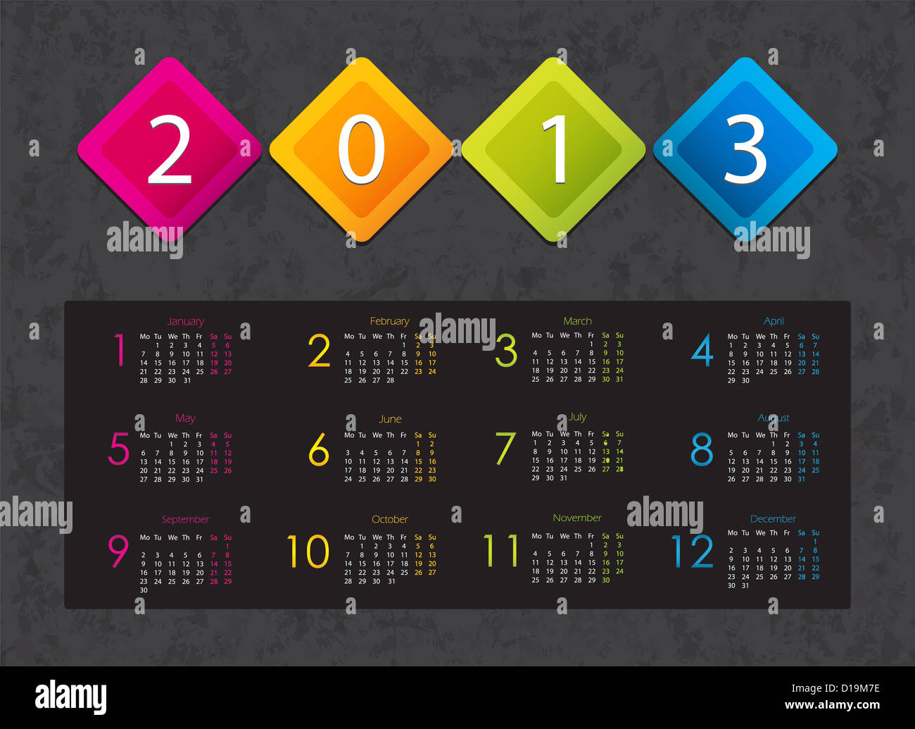 2013 Design Special calendar design 2013 hi-res stock photography and images - Alamy