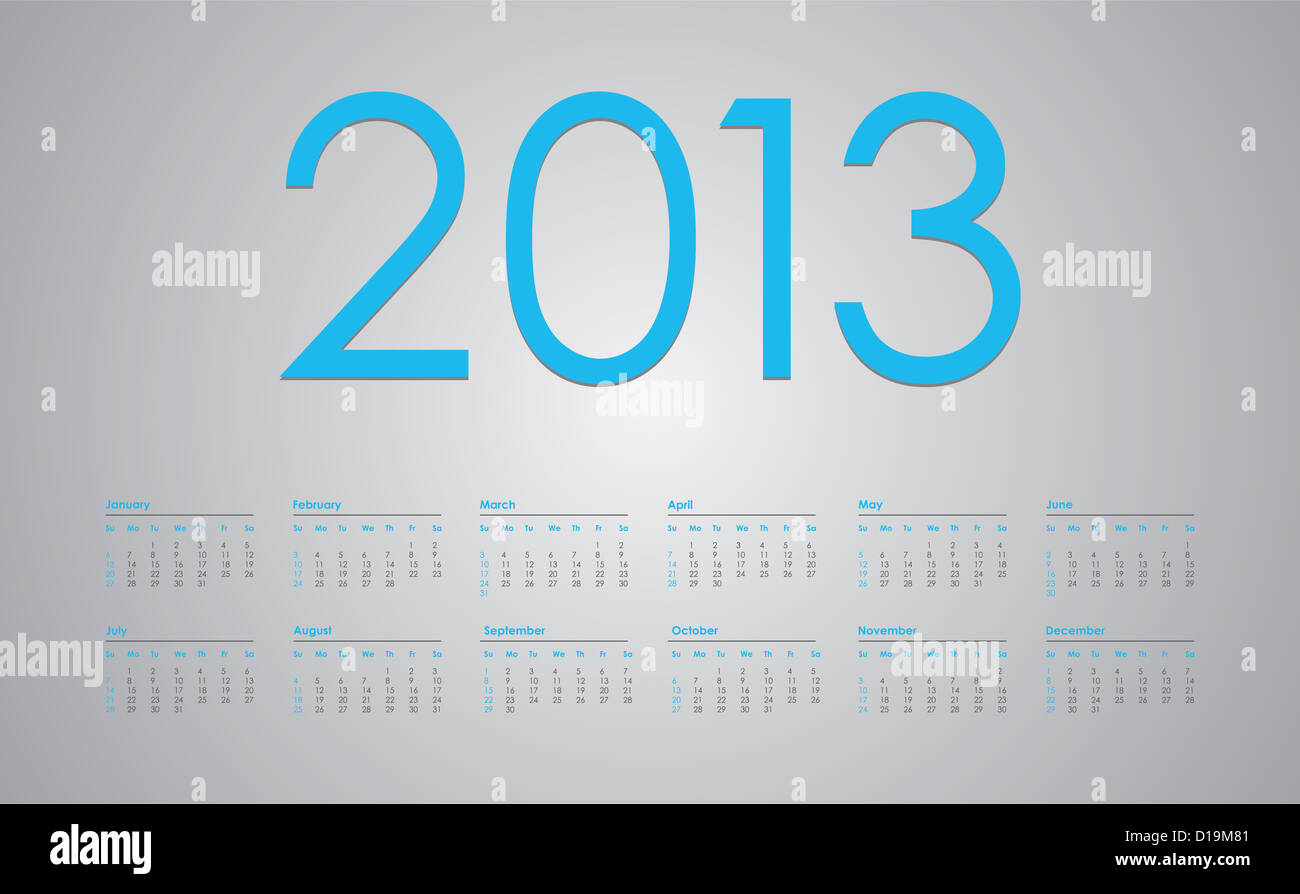 2013 year calendar Stock Photo Alamy