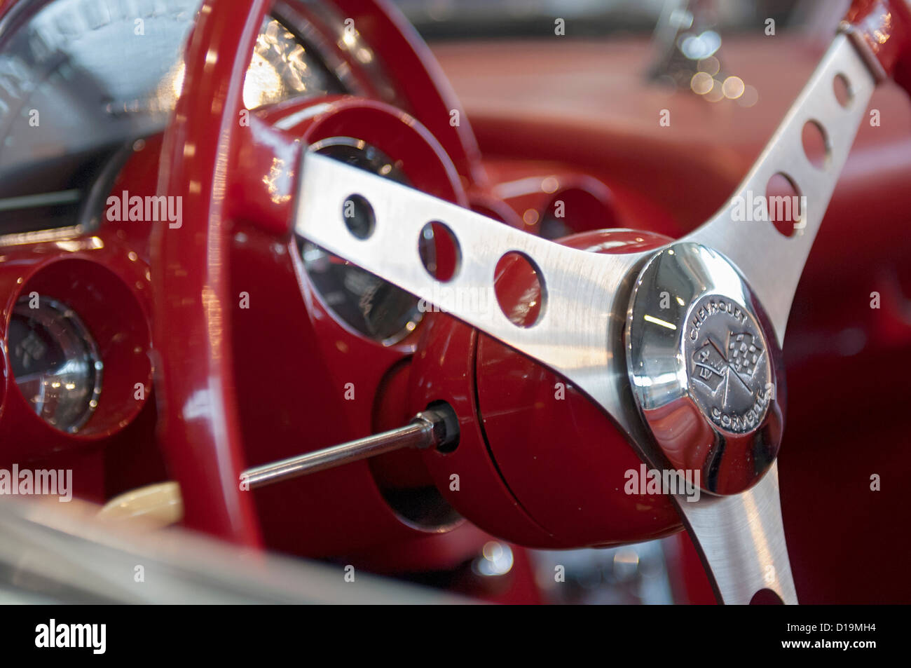 Steering Wheel of Chevrolet Corvette C1 Stock Photo Alamy