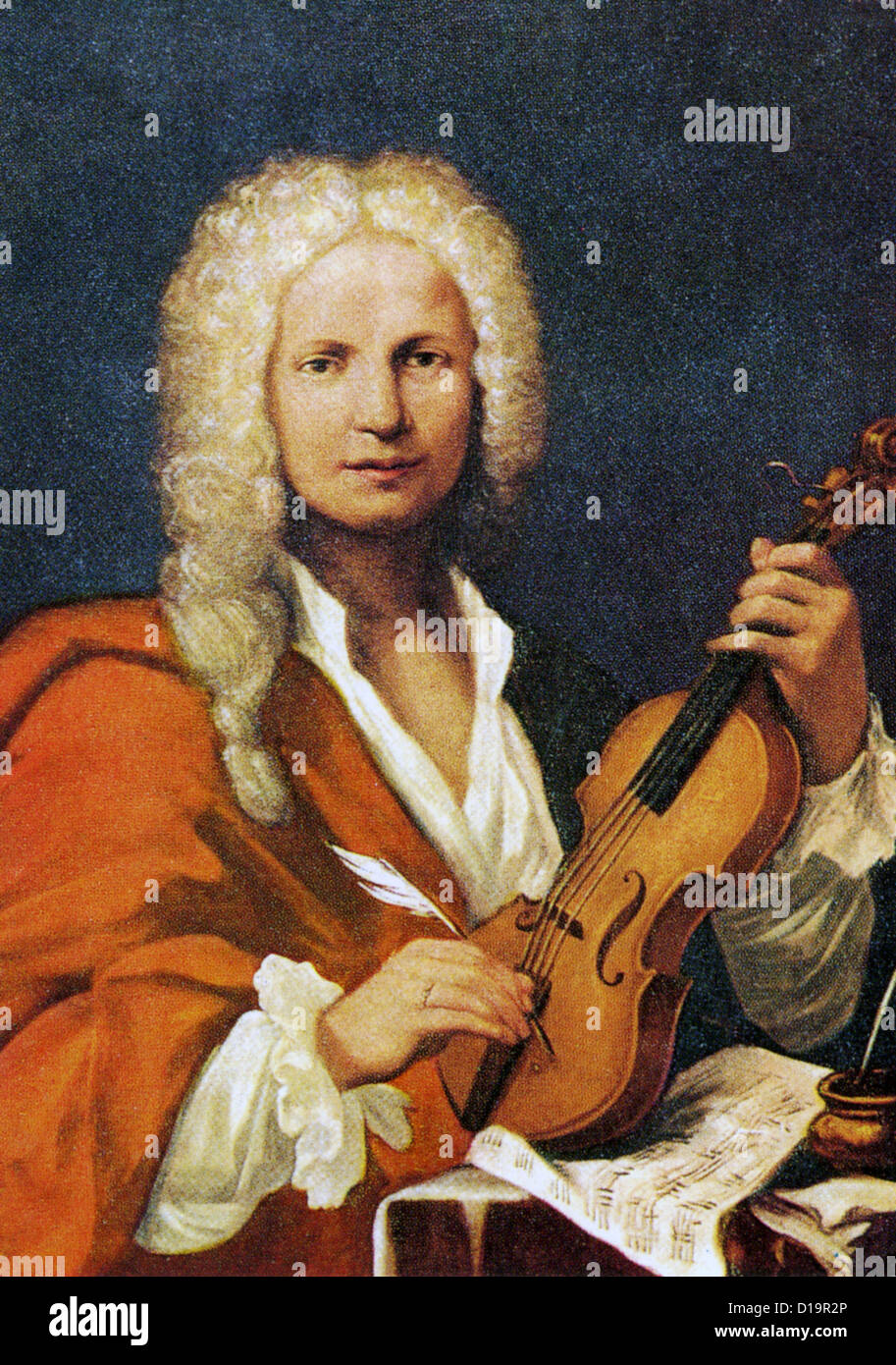 ANTONIO VIVALDI (1678-1741) Italian Baroque composer and violinist in portrait dated 1723 Stock Photo