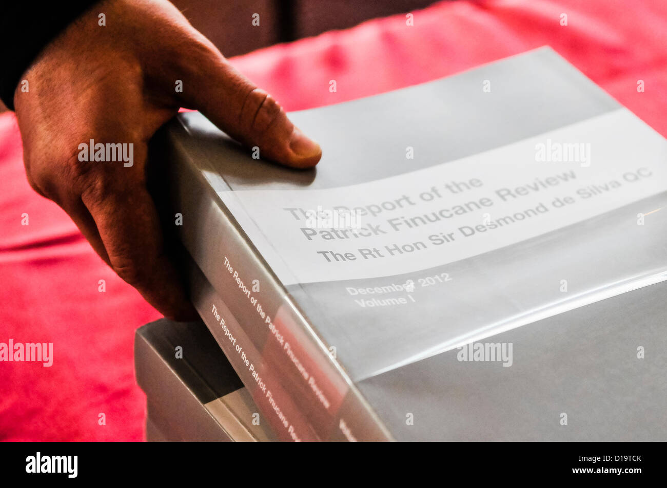 12th December 2012 - Belfast, Northern Ireland. The report by The Rt Hon sir Desmond de Silva into the death of Belfast solicitor Patrick (Pat) Finucane is released. Credit:  Stephen Barnes / Alamy Live News Stock Photo