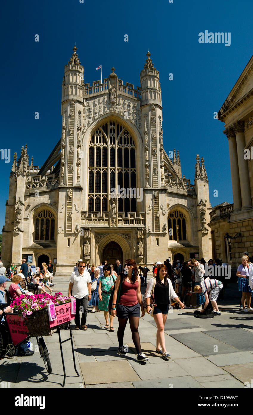 west front of bath abbey somerset england Stock Photo - Alamy