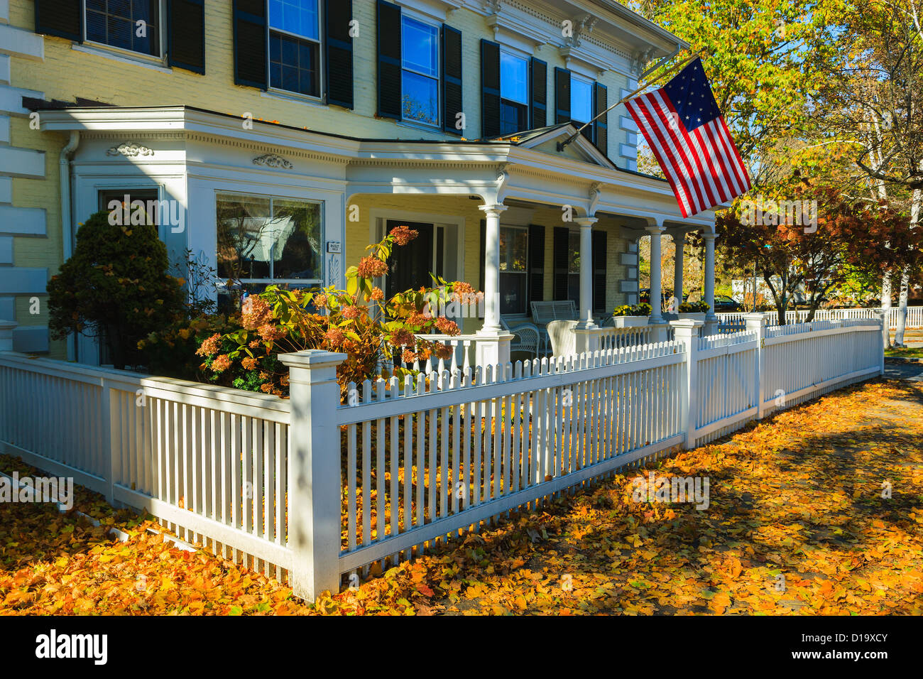 Typical New England home in Woodstock, Vermont, United States Stock Photo