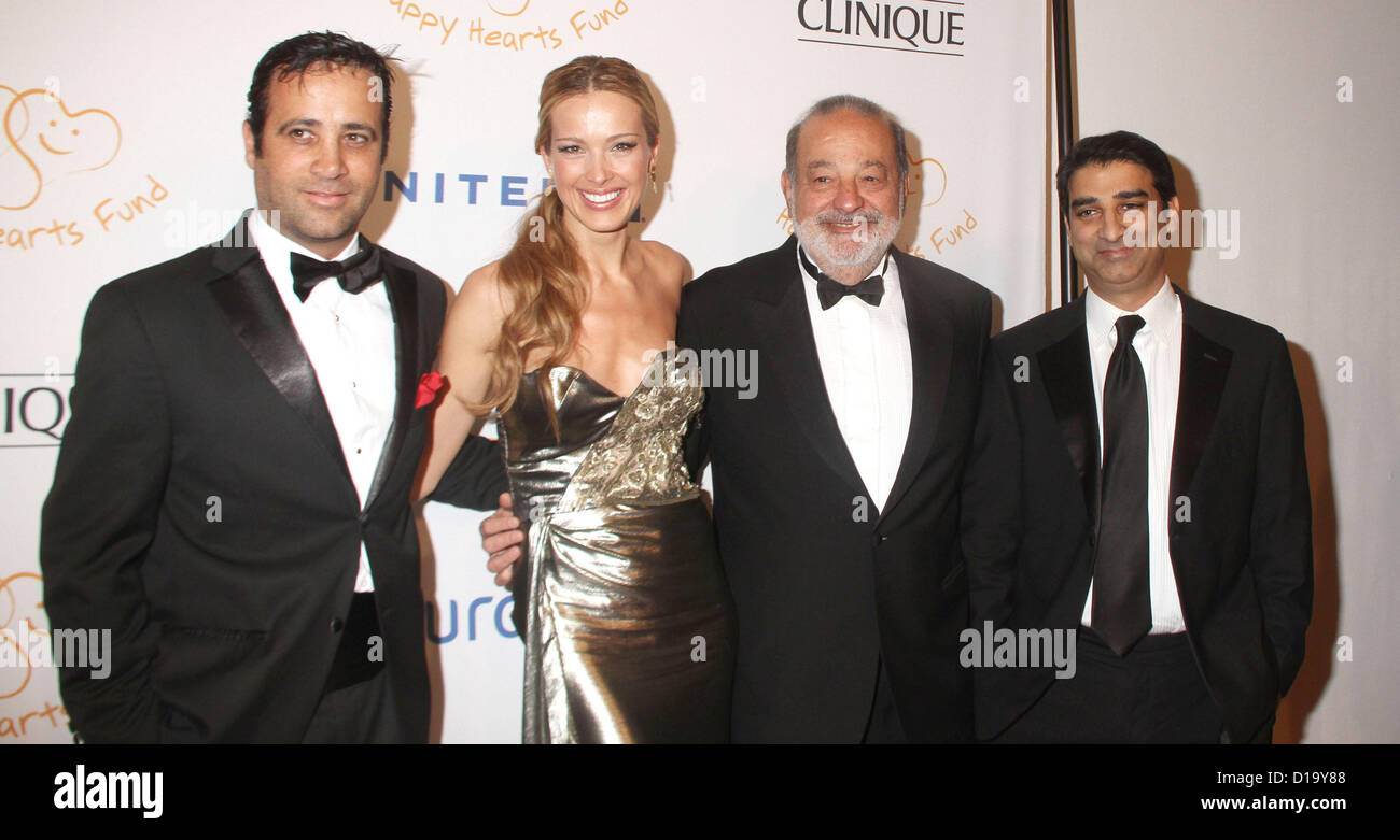 Dec. 11, 2012 - New York, New York, U.S. - ROBERTO SLIM SEADE (Nephew of  Carlos Slim), model PETRA NEMCOVA, 2012 richest person in the world, CARLOS  SLIM and AMED KHAN attend