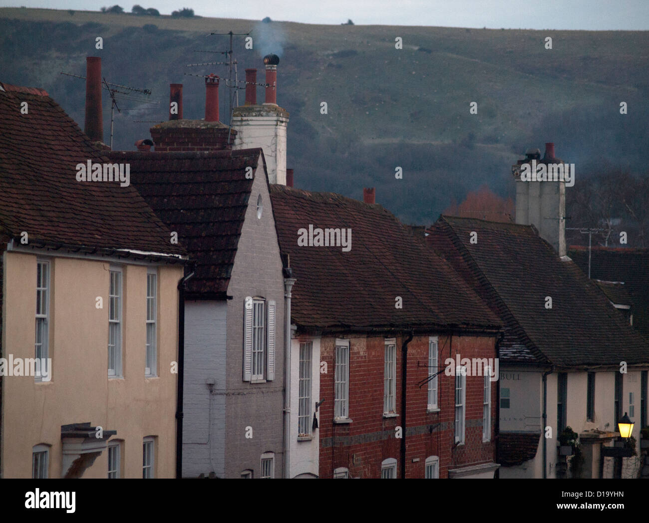 On a winter's day in the pretty East Sussex village of Ditchling. Stock Photo