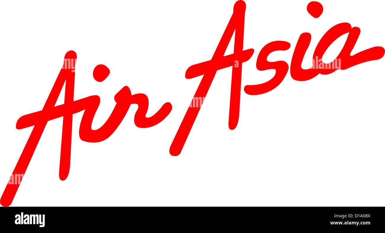 Logo of the Malaysian airline company Air Asia with seat in Kuala Lumpur. Stock Photo