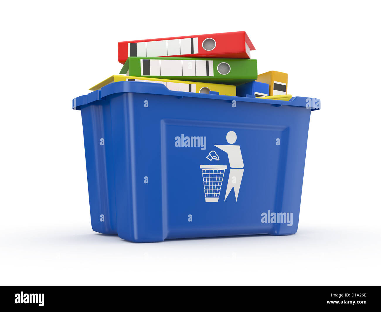 Folders in recycle bin on white background. 3d Stock Photo Alamy