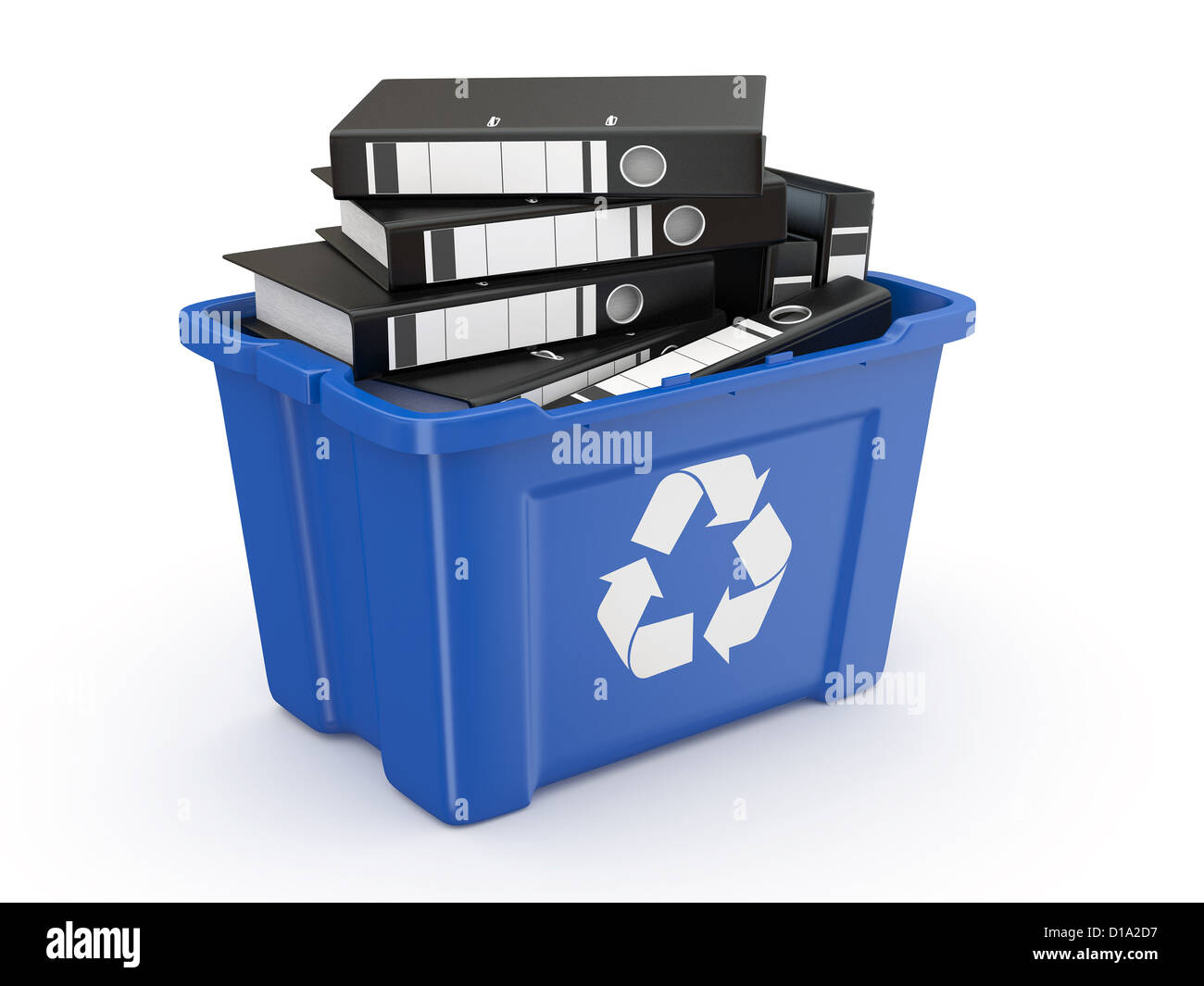 Folders in recycle bin on white background. 3d Stock Photo Alamy