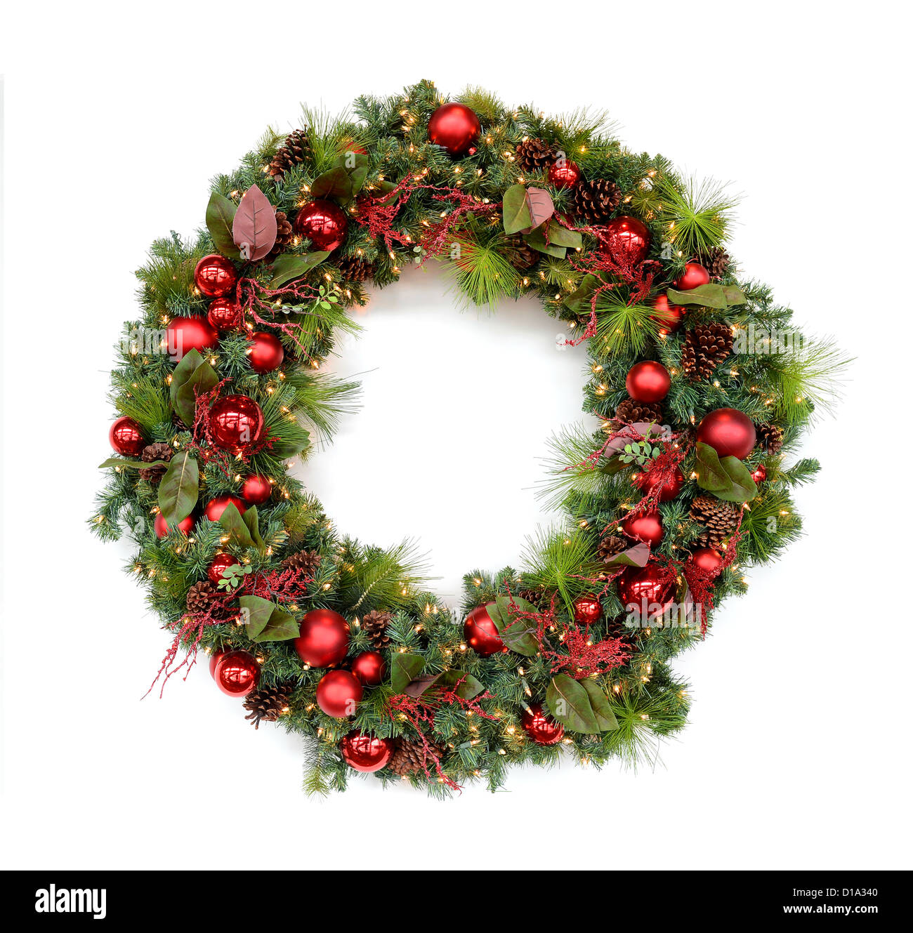 Christmas wreath isolated over white background