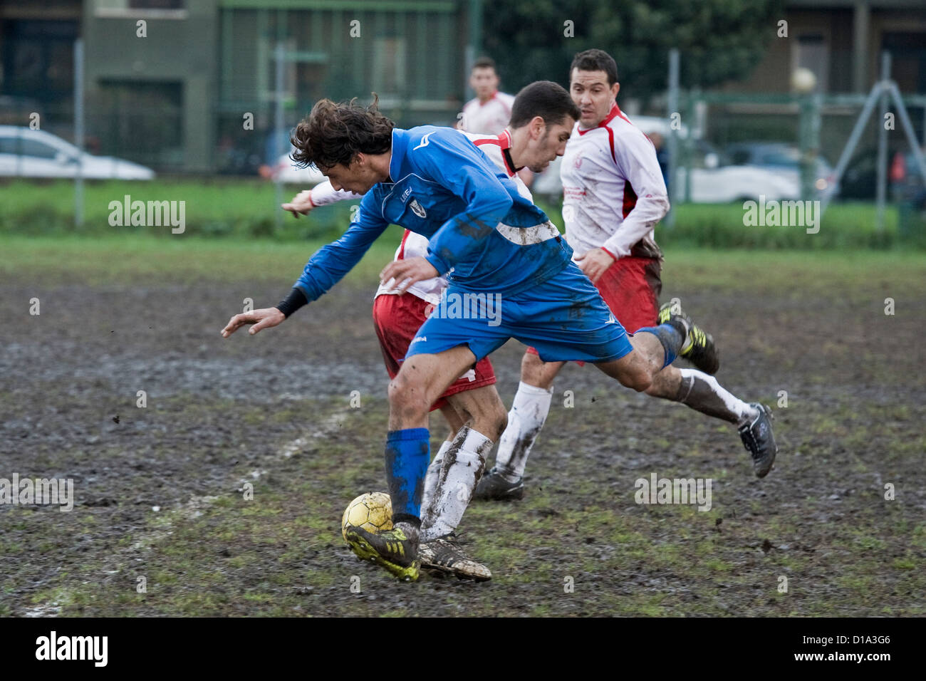 Italy, Sesto san Giovanni, football game Stock Photo