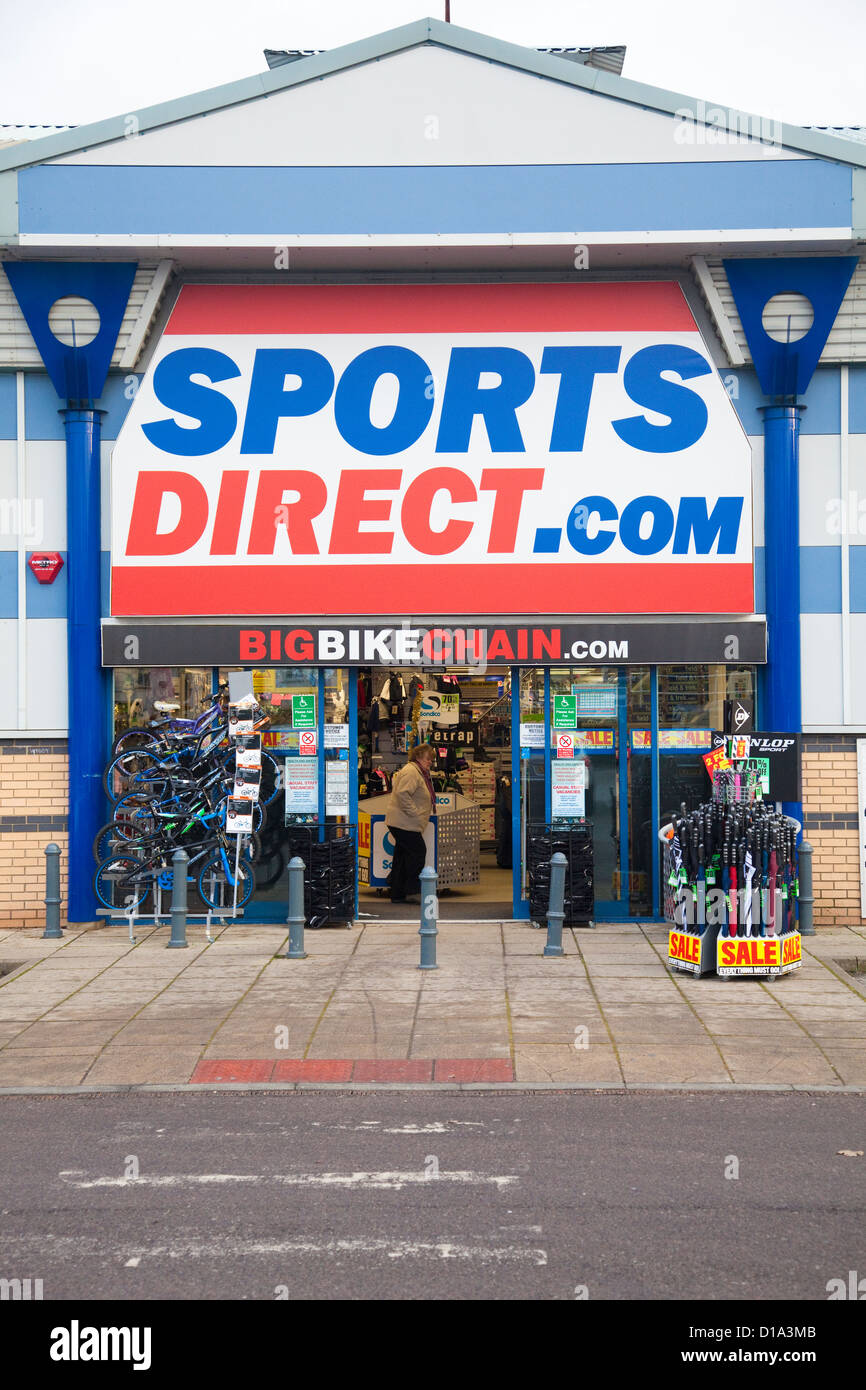 Shop front, retail warehouse, Sports Direct, UK Stock Photo