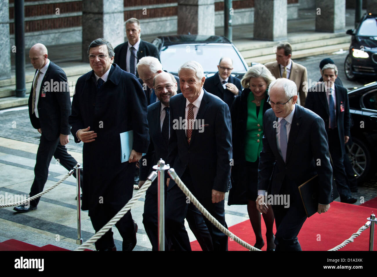 Oslo, Norway. 10/12/2012. Nobel Peace Prize winners arrives at The Nobel Peace Prize ceremony in Oslo. Stock Photo