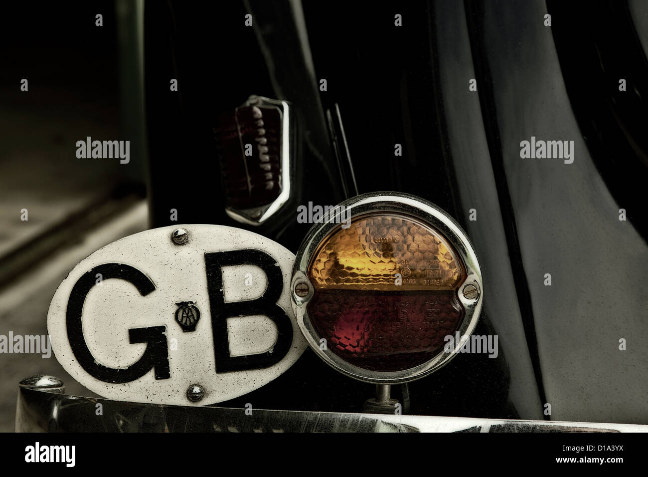 Vintage GB automobile plate Stock Photo