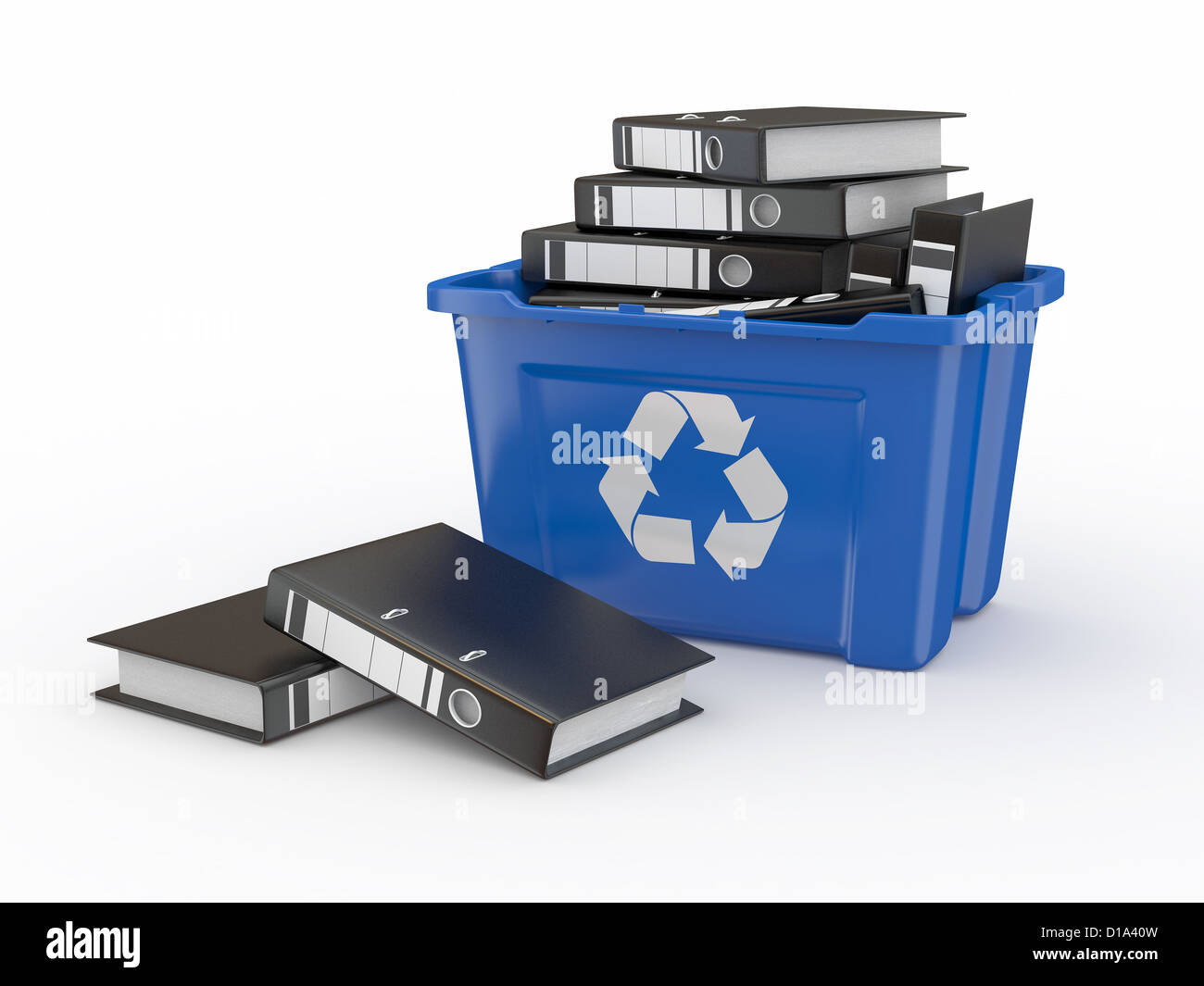 Folders in recycle bin on white background. 3d Stock Photo Alamy