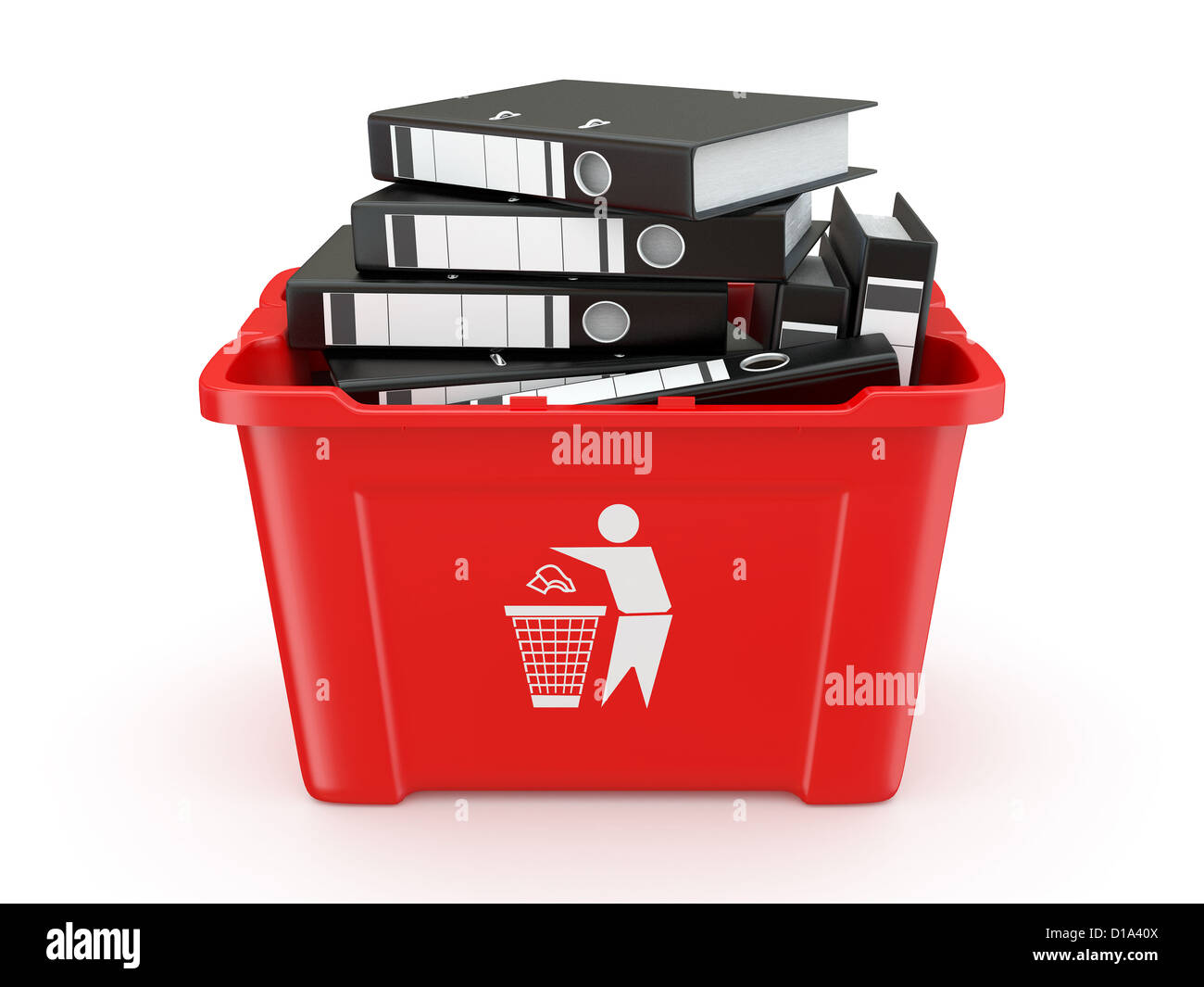 Folders in recycle bin on white background. 3d Stock Photo Alamy