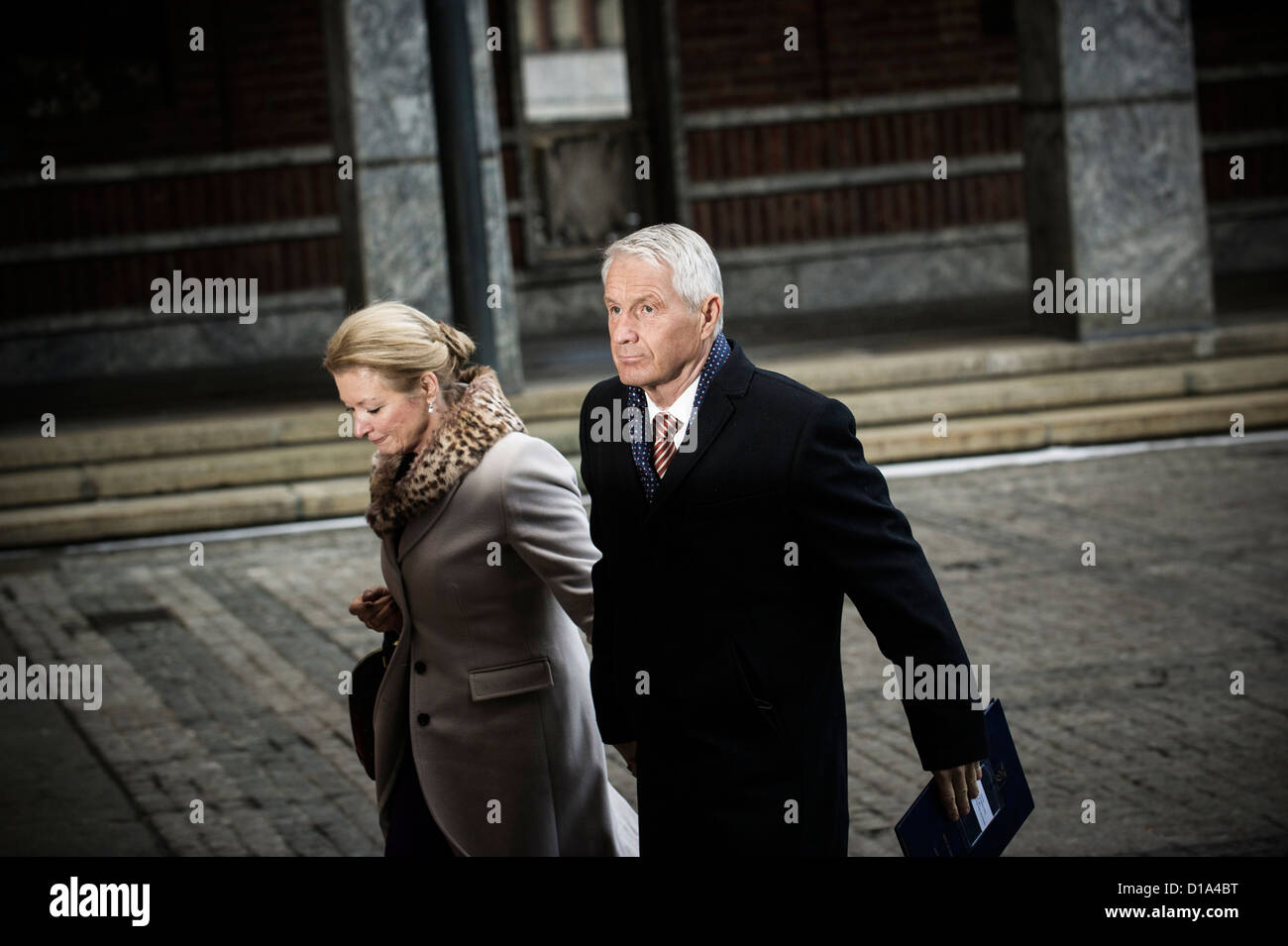 Oslo, Norway. 10/12/2012. Leader of The Norwegian Nobel Committee Thorbjoern Jagland arrives at The Nobel Peace Prize ceremony. Stock Photo