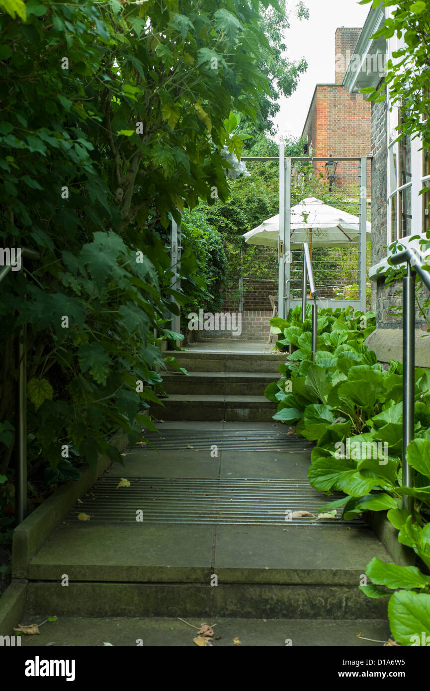 Burgh House and museum garden, Hampstead Village, North West London, England. Stock Photo