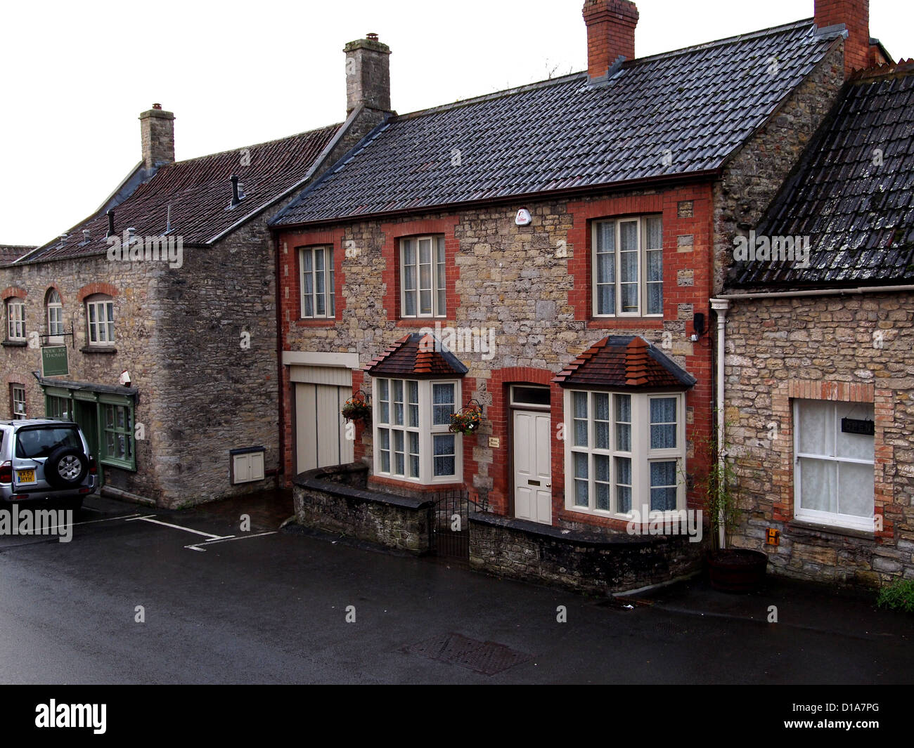 Old house in the centre of the Somerset village of Wedmore, England, UK