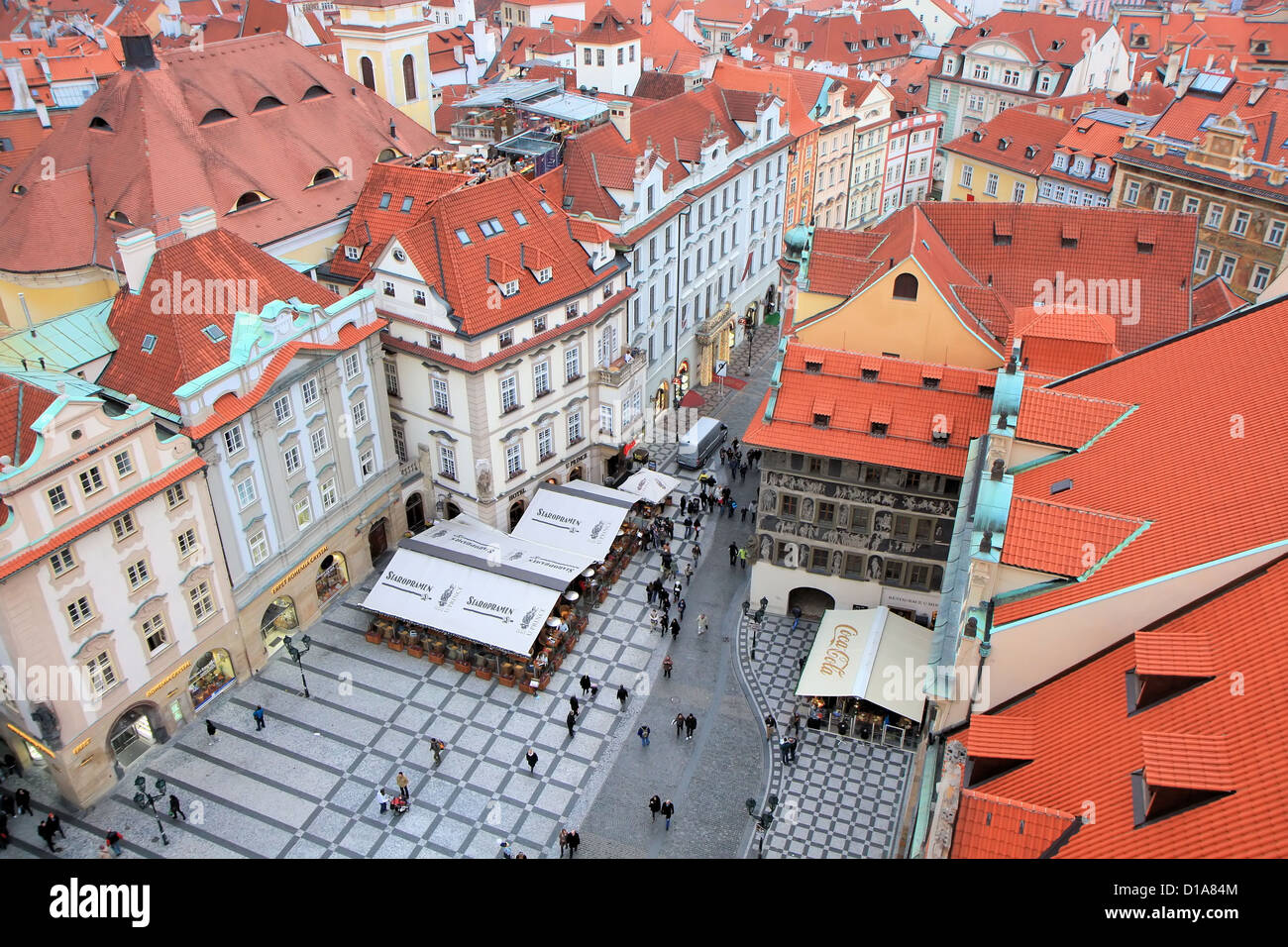 Aerial view of old town square, Prague, Czech Republic Stock Photo