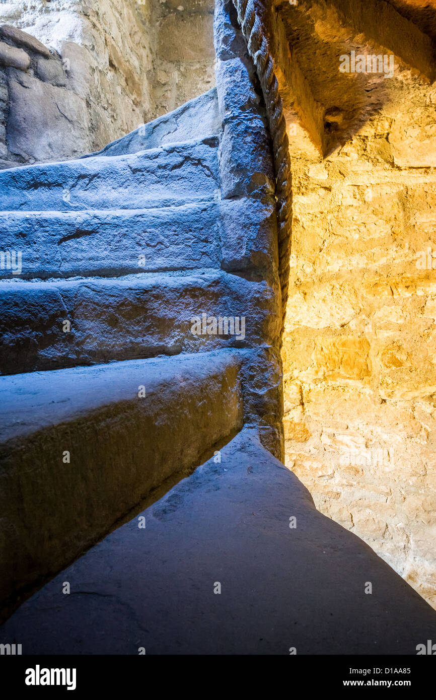 Stone staircase in a medieval castle Stock Photo - Alamy