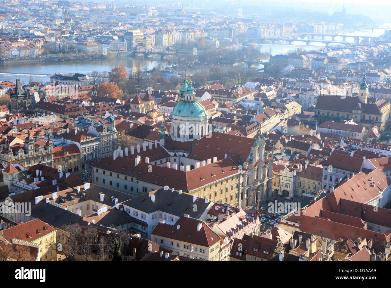 Aeriel view from St Vitus cathedral, Prague, Czech Republic Stock Photo