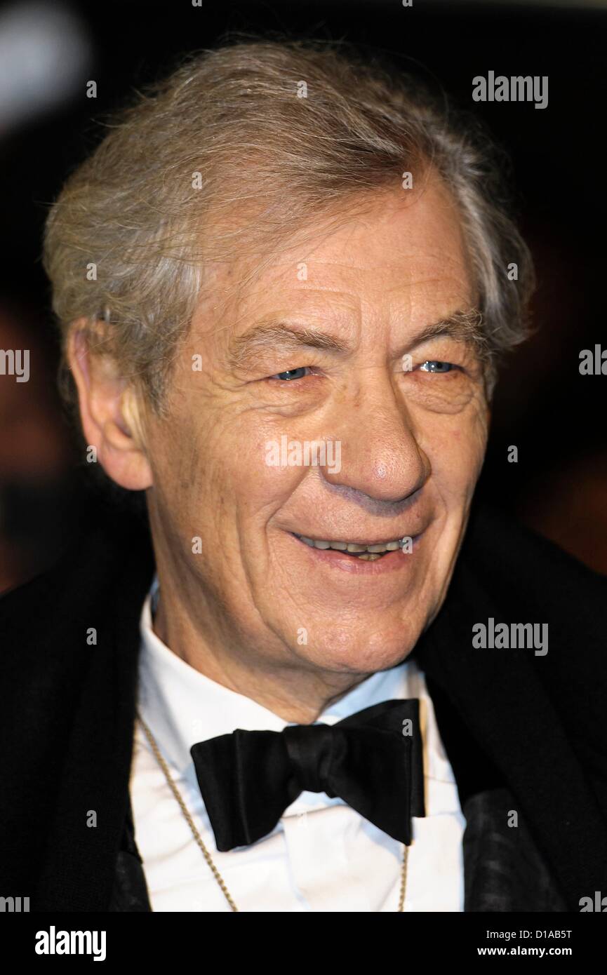Sir Ian McKellen attends the 65th Royal Film Performance and UK premiere of THE HOBBIT: AN UNEXPECTED JOURNEY on 12/12/2012 at Leicester Square, London. Persons pictured: Sir Ian McKellen. Picture by Julie Edwards Stock Photo