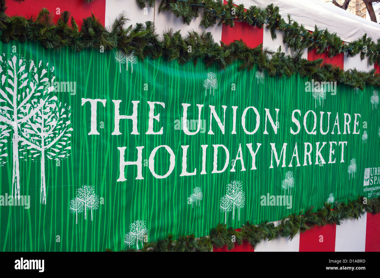 The Union Square Holiday Market in New York City Stock Photo