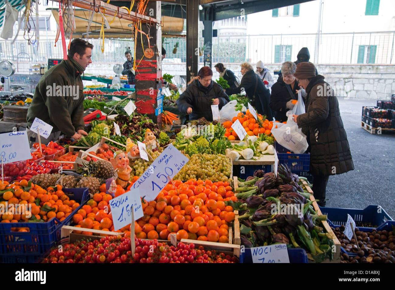 Greengrocer Stall Market Stock Photo
