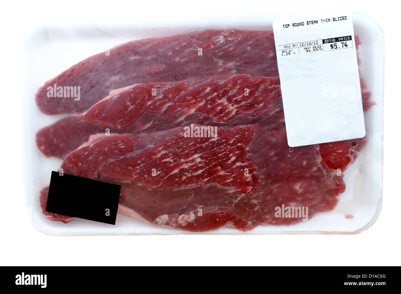 raw prepackaged steak Stock Photo Alamy