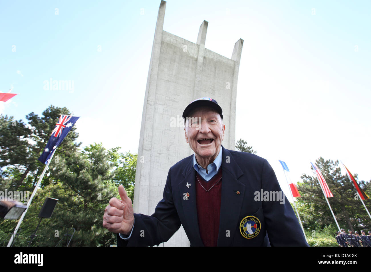 American air bridge veteran Gail Halvorsen, Berlin, Germany Stock Photo